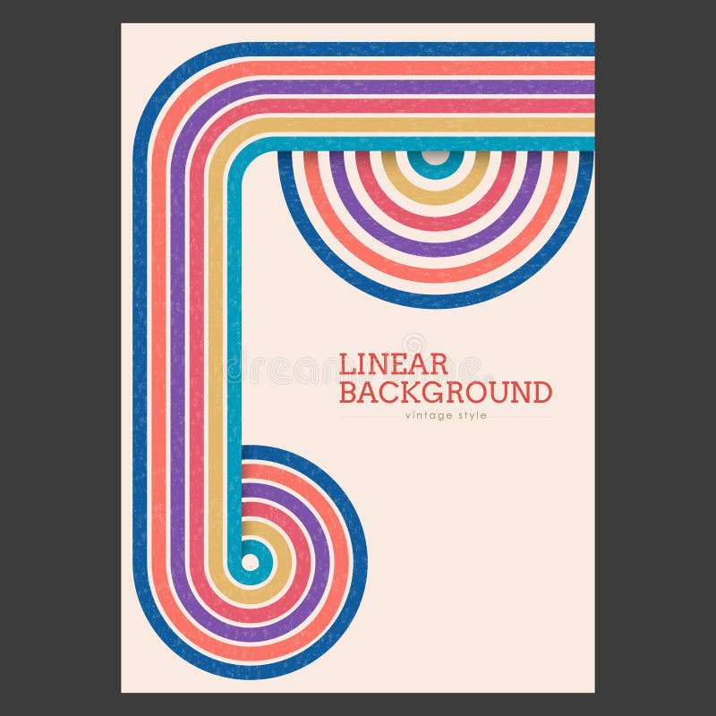 Linear design in vintage style. Abstract background royalty free illustration