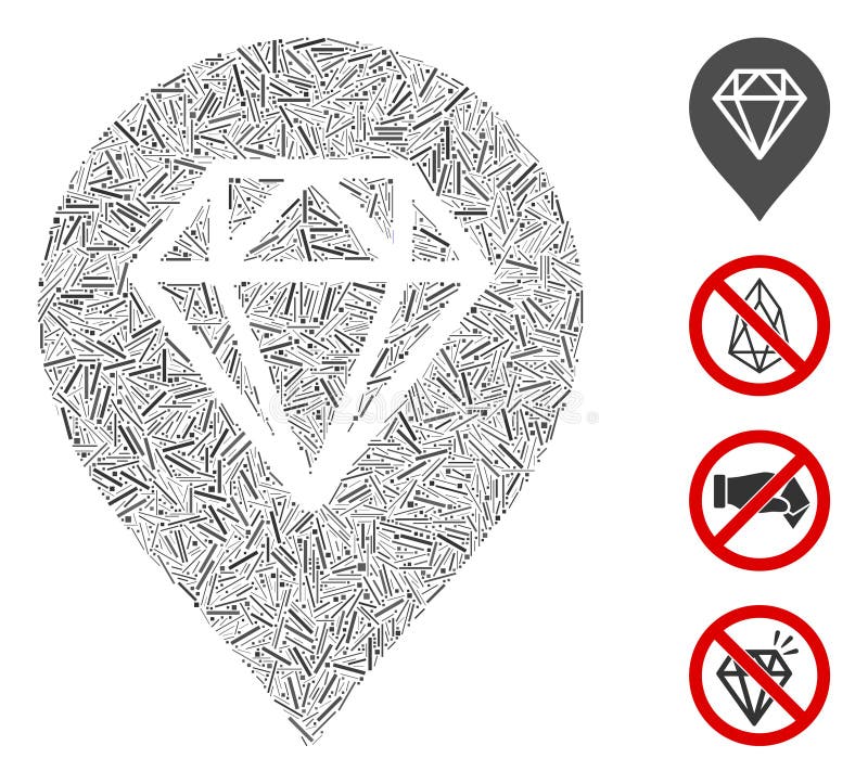 Linear Diamond Map Marker Icon Vector Mosaic vector illustration