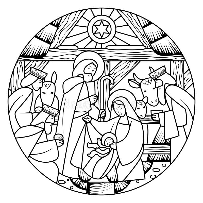 Birth Jesus Christ Book Coloring Stock Vector (Royalty Free) 1608630733 |  Shutterstock