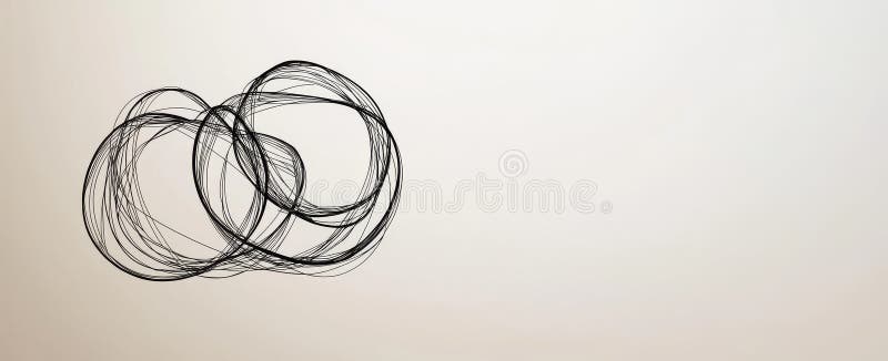 Linear Drawing of Wedding Rings in Romantic Elegance Concept Idea of