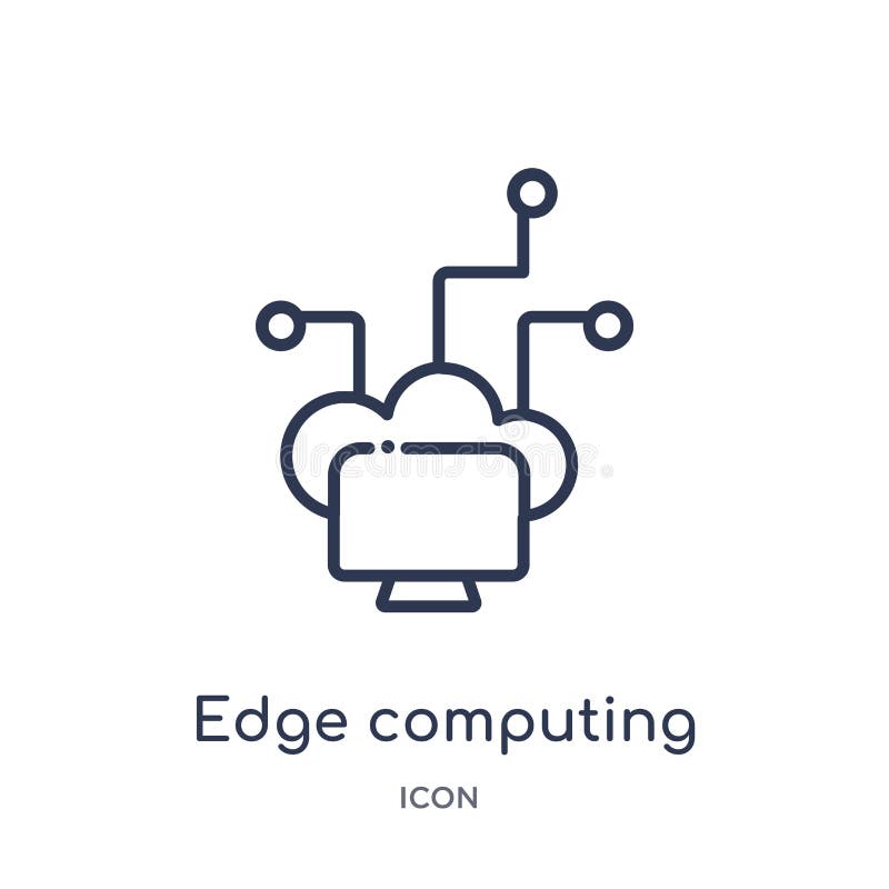 Linear edge computing icon from General outline collection. Thin line edge computing icon isolated on white background. edge stock illustration