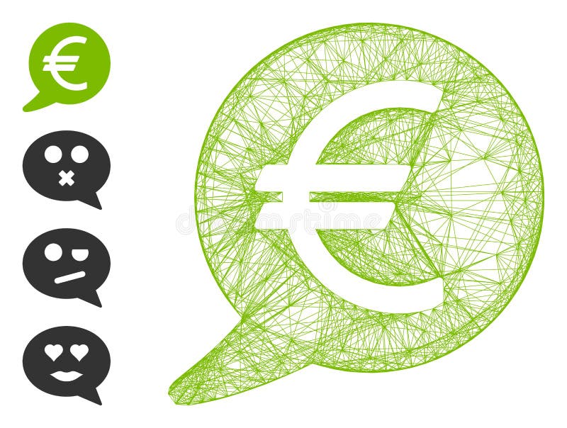 Linear Euro Message Balloon Vector Mesh vector illustration