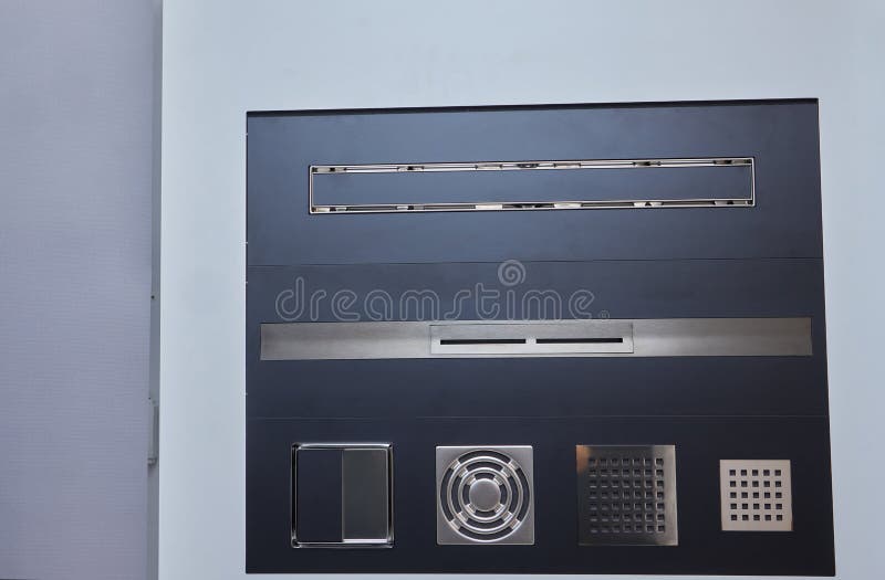 Linear Floor Level Shower. Metal Drain on Floor Shower. Drainage on