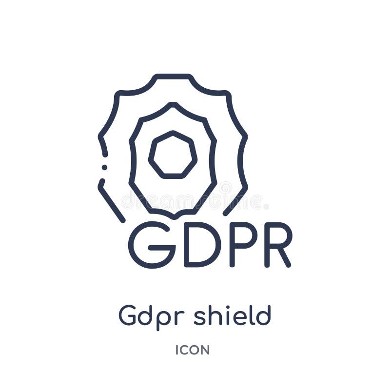 Linear gdpr shield icon from Internet security and networking outline collection. Thin line gdpr shield icon isolated on white vector illustration