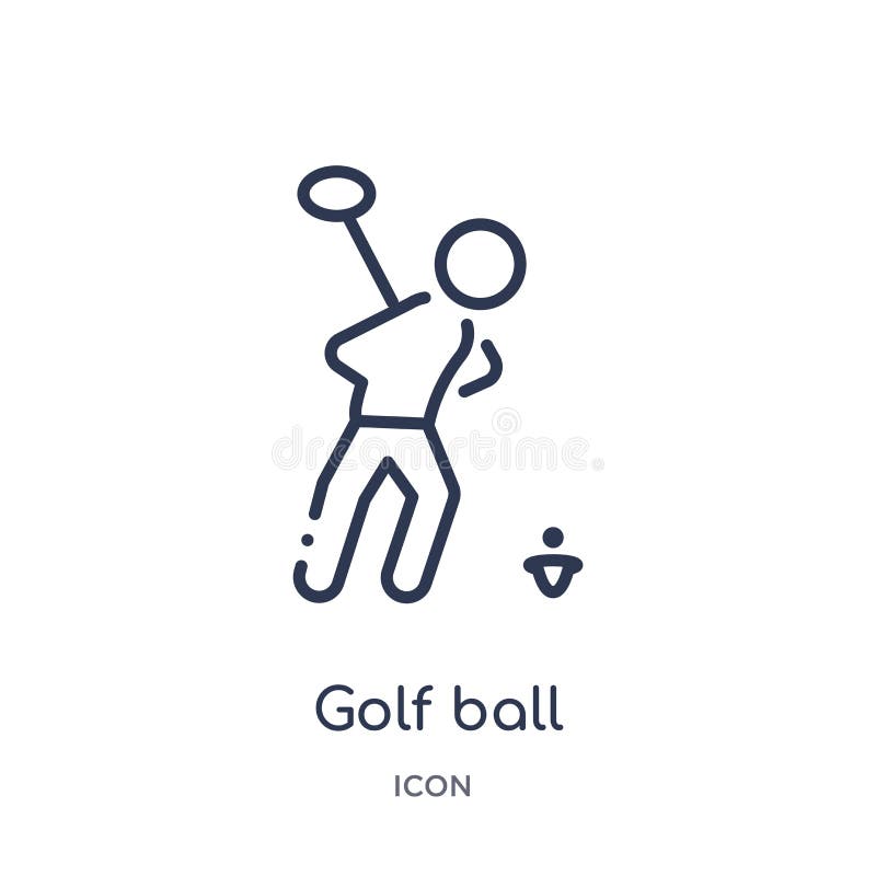 Linear golf ball icon from Activity and hobbies outline collection. Thin line golf ball vector isolated on white background. golf stock illustration