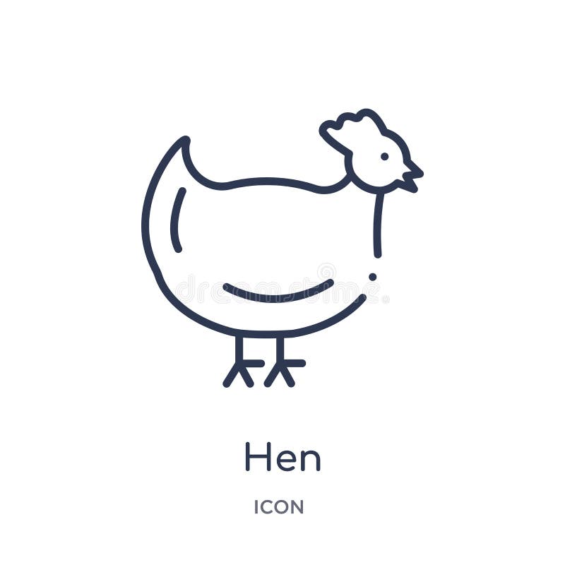 Linear hen icon from Agriculture farming and gardening outline collection. Thin line hen vector isolated on white background. hen vector illustration Linear hen icon from Agriculture farming and gardening outline collection. Thin line hen vector isolated on white background. hen vector illustration