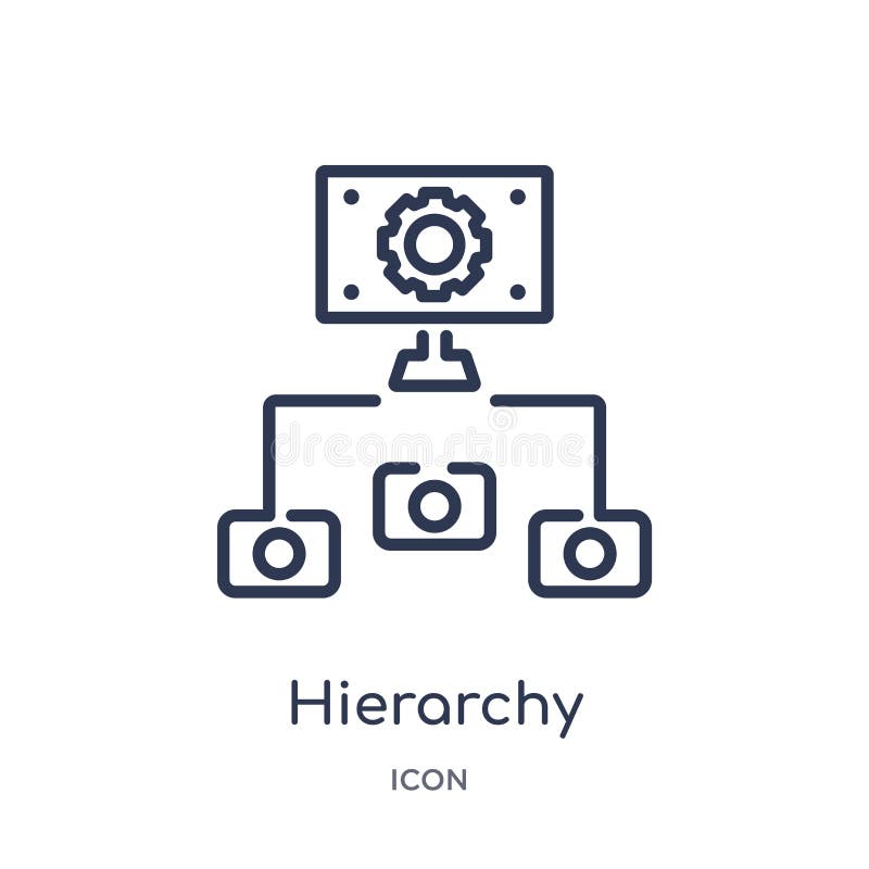 Linear hierarchy structure icon from Business outline collection. Thin line hierarchy structure icon isolated on white background royalty free illustration Linear hierarchy structure icon from Business outline collection. Thin line hierarchy structure icon isolated on white background royalty free illustration