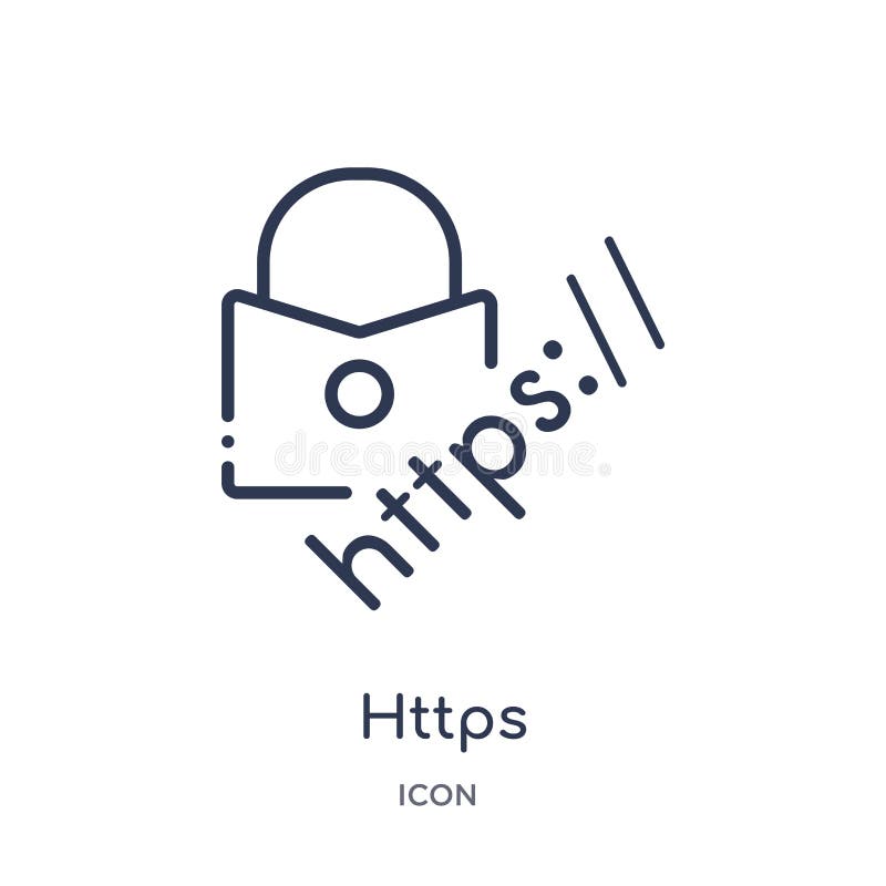 Linear https icon from Internet security outline collection. Thin line https icon isolated on white background. https trendy royalty free illustration