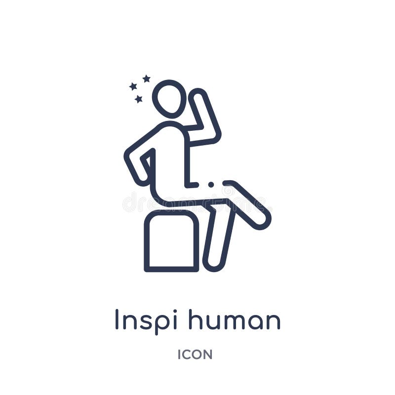 Linear inspi human icon from Feelings outline collection. Thin line inspi human vector isolated on white background. inspi human stock illustration Linear inspi human icon from Feelings outline collection. Thin line inspi human vector isolated on white background. inspi human stock illustration