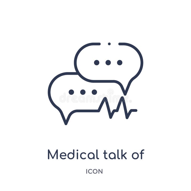 Linear medical talk of rectangular icon from Medical outline collection. Thin line medical talk of rectangular icon isolated on