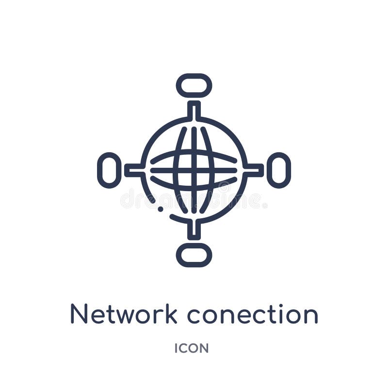 Linear network conection icon from Internet security and networking outline collection. Thin line network conection icon isolated vector illustration Linear network conection icon from Internet security and networking outline collection. Thin line network conection icon isolated vector illustration