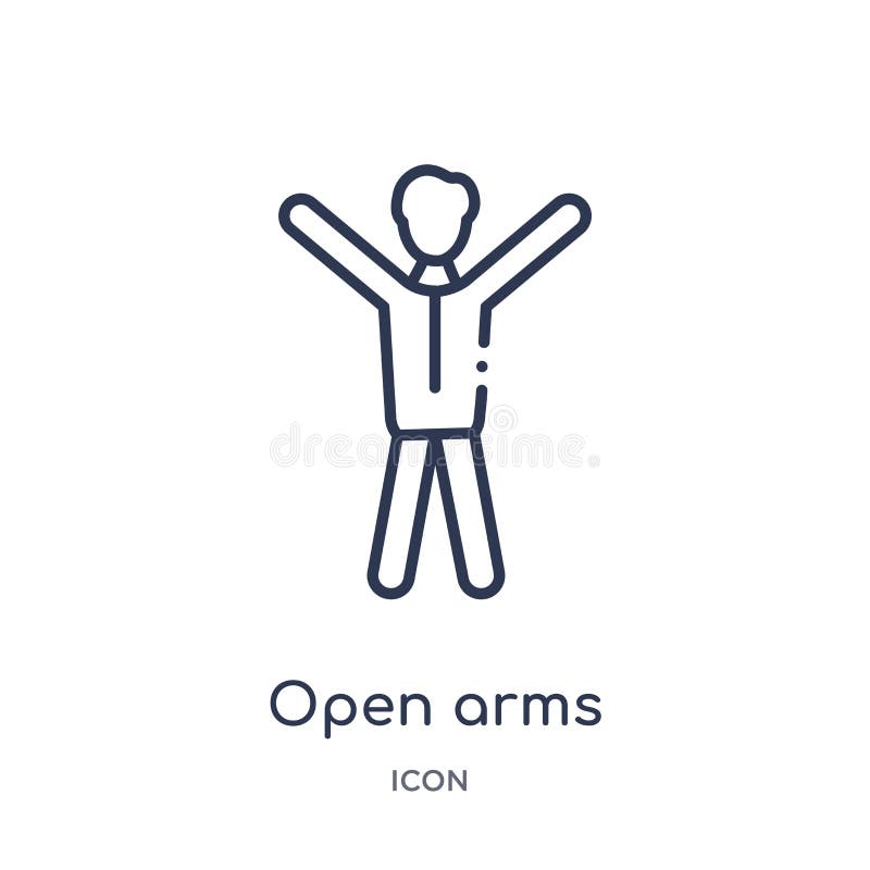 Linear Open Arms Icon From Education Outline Collection Thin Line Open Arms Vector Isolated On White Background Open Arms Trendy Stock Vector Illustration Of Human Spread Linear Open Arms Icon From Education Outline Collection Thin Line Open Arms Vector Isolated On White Background Open Arms Trendy Stock Vector Illustration Of Human Spread