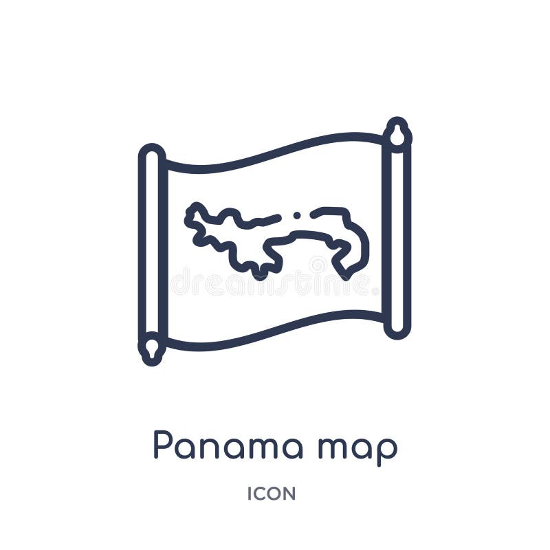 Linear panama map icon from Countrymaps outline collection. Thin line panama map vector isolated on white background. panama map royalty free illustration Linear panama map icon from Countrymaps outline collection. Thin line panama map vector isolated on white background. panama map royalty free illustration