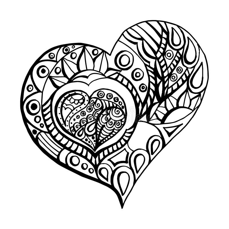 Linear Pattern of the Heart with a Pattern Stock Illustration ...