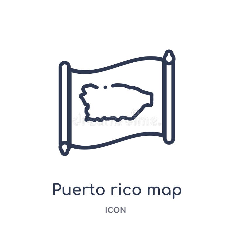 Linear Puerto Rico Map Icon From Countrymaps Outline Collection Thin Line Puerto Rico Map Vector Isolated On White Background Stock Vector Illustration Of Puertorican Caribbean