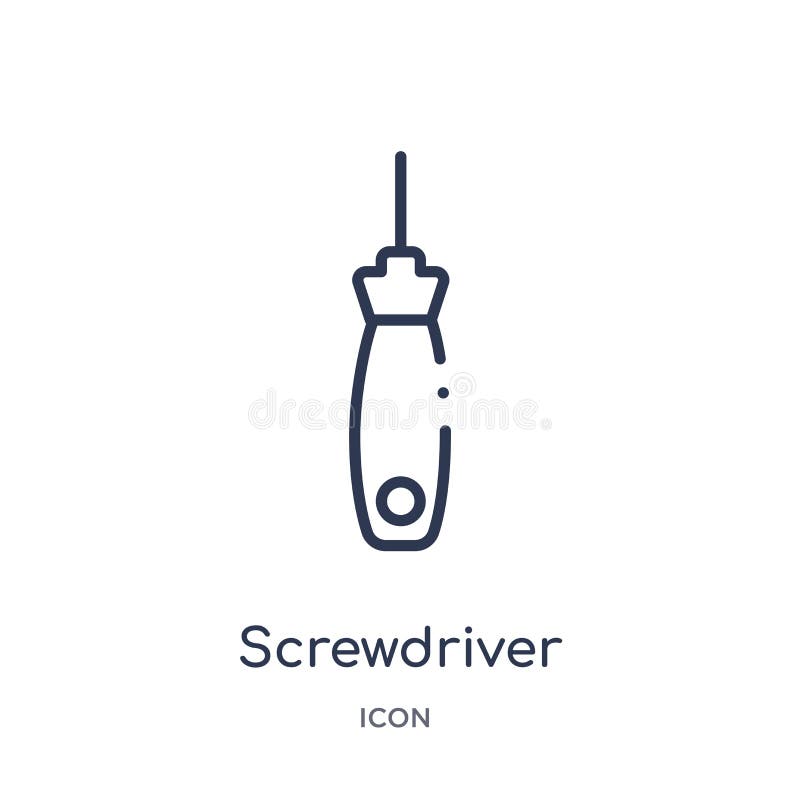 Linear Screwdriver Icon from Electrian Connections Outline Collection