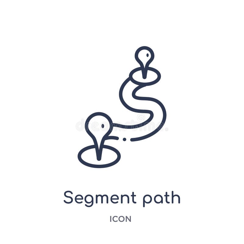 Linear segment path icon from Maps and locations outline collection. Thin line segment path icon isolated on white background. segment path trendy illustration