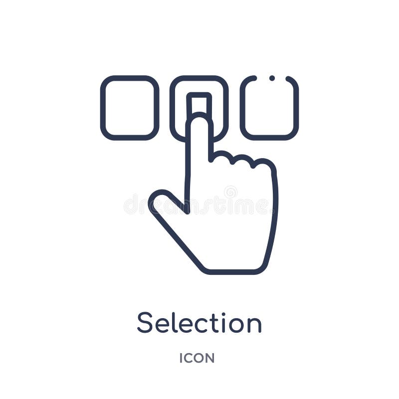 Linear selection icon from Human resources outline collection. Thin line selection icon isolated on white background. selection stock illustration