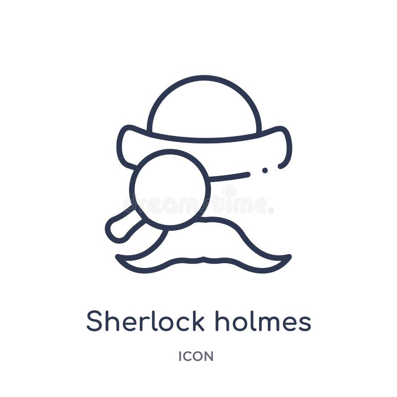 Linear sherlock holmes icon from Education outline collection. Thin line sherlock holmes vector isolated on white background. stock illustration Linear sherlock holmes icon from Education outline collection. Thin line sherlock holmes vector isolated on white background. stock illustration