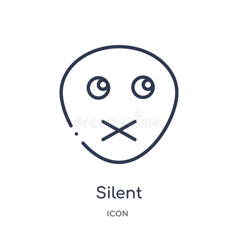 Linear Silent Emoji Icon from Emoji Outline Collection. Thin Line Silent Emoji Vector Isolated