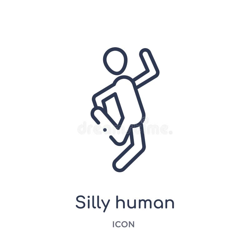 Linear silly human icon from Feelings outline collection. Thin line silly human vector isolated on white background. silly human royalty free illustration