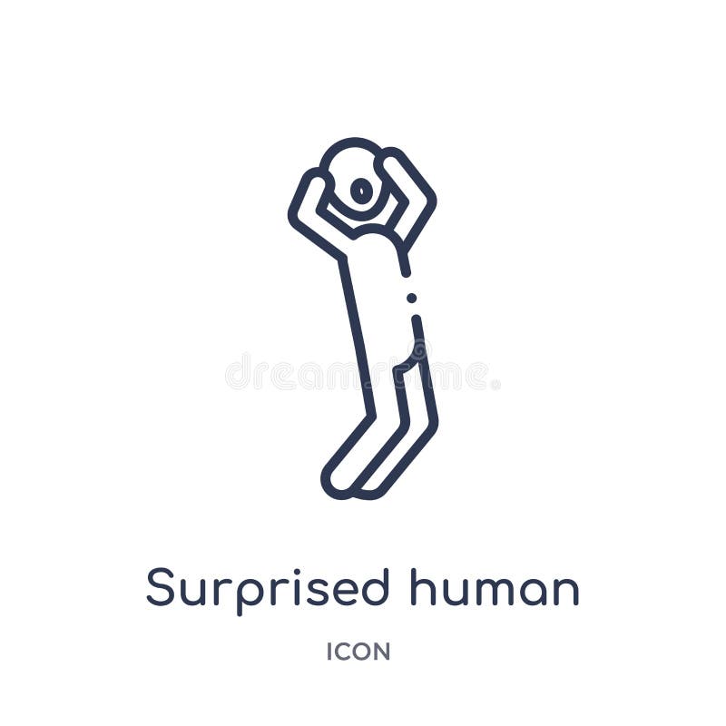 Linear surprised human icon from Feelings outline collection. Thin line surprised human vector isolated on white background. royalty free illustration