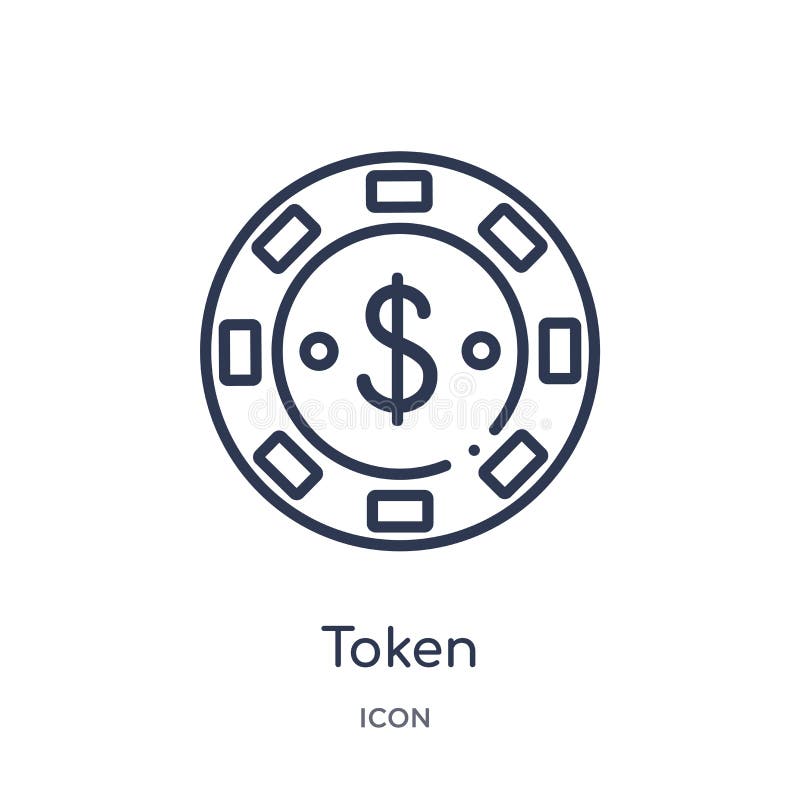 Linear Token Icon from Entertainment and Arcade Outline Collection ...