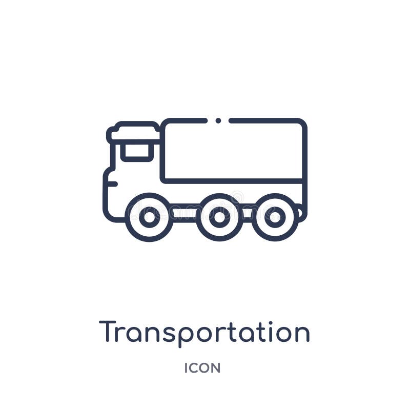 Linear transportation truck icon from Mechanicons outline collection. Thin line transportation truck icon isolated on white vector illustration Linear transportation truck icon from Mechanicons outline collection. Thin line transportation truck icon isolated on white vector illustration