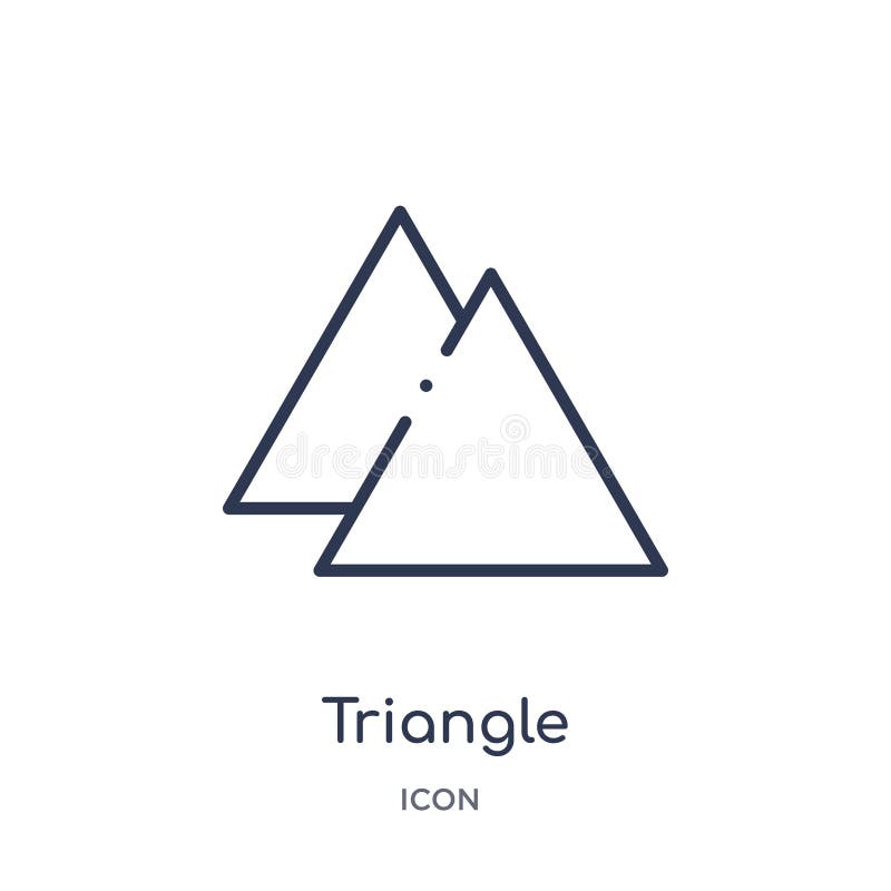 Linear triangle icon from Geometric figure outline collection. Thin line triangle icon isolated on white background. triangle stock illustration