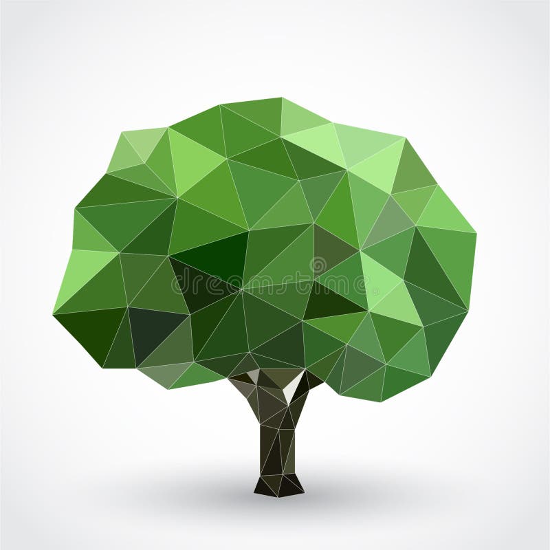 Linear triangle polygonal shape tree icon vector illustration