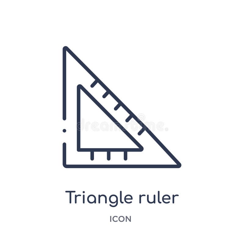 Linear triangle ruler icon from Edit outline collection. Thin line triangle ruler vector isolated on white background. triangle stock illustration