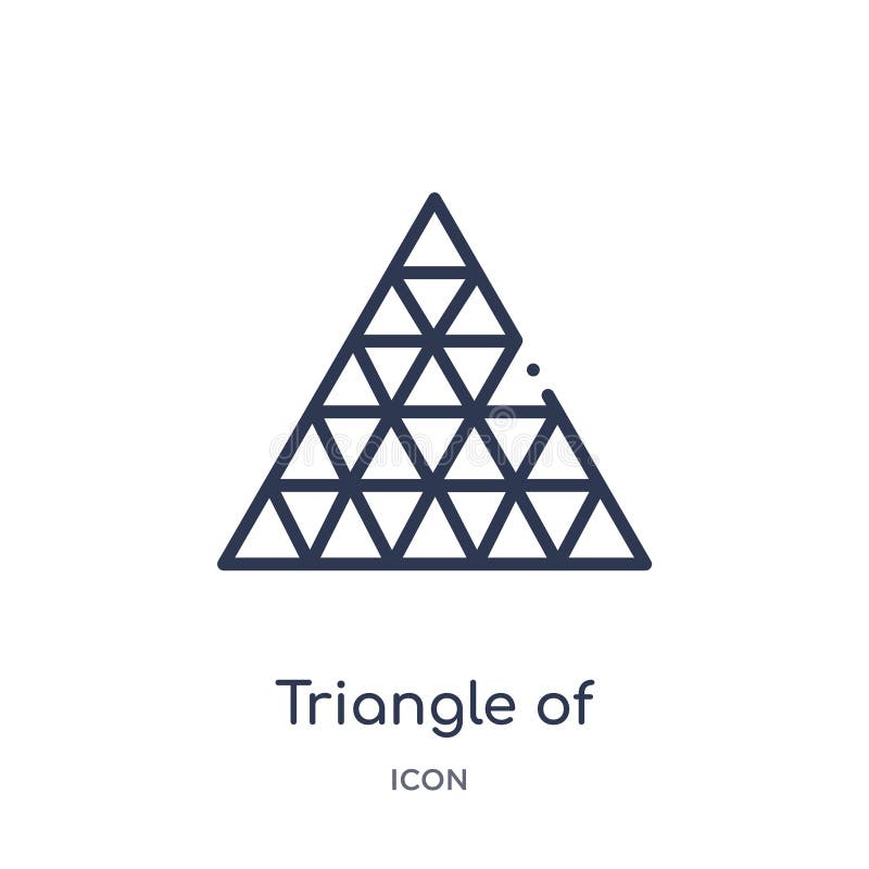 Linear triangle of triangles icon from Geometry outline collection. Thin line triangle of triangles icon isolated on white vector illustration