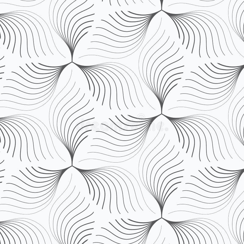 Linear vector pattern, repeating abstract leaves, gray line of leaf or flower, floral. graphic clean design for fabric, event stock illustration