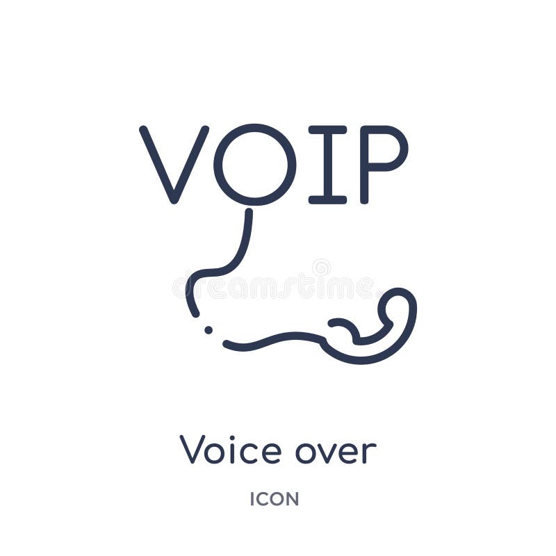 Linear voice over internet protocol icon from Internet security and networking outline collection. Thin line voice over internet stock illustration Linear voice over internet protocol icon from Internet security and networking outline collection. Thin line voice over internet stock illustration