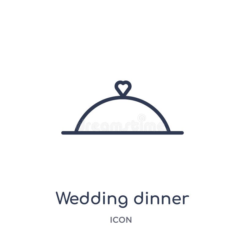 Linear wedding dinner icon from Birthday party outline collection. Thin line wedding dinner vector isolated on white background. stock illustration Linear wedding dinner icon from Birthday party outline collection. Thin line wedding dinner vector isolated on white background. stock illustration