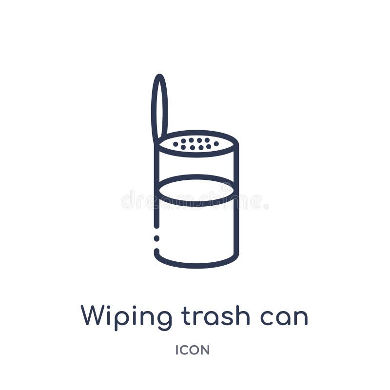 Wiping Trash Can Isolated Icon. Simple Element Illustration from