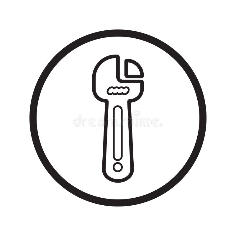 Linear Wrench Repair Icon Vector Iconic Design Stock Vector