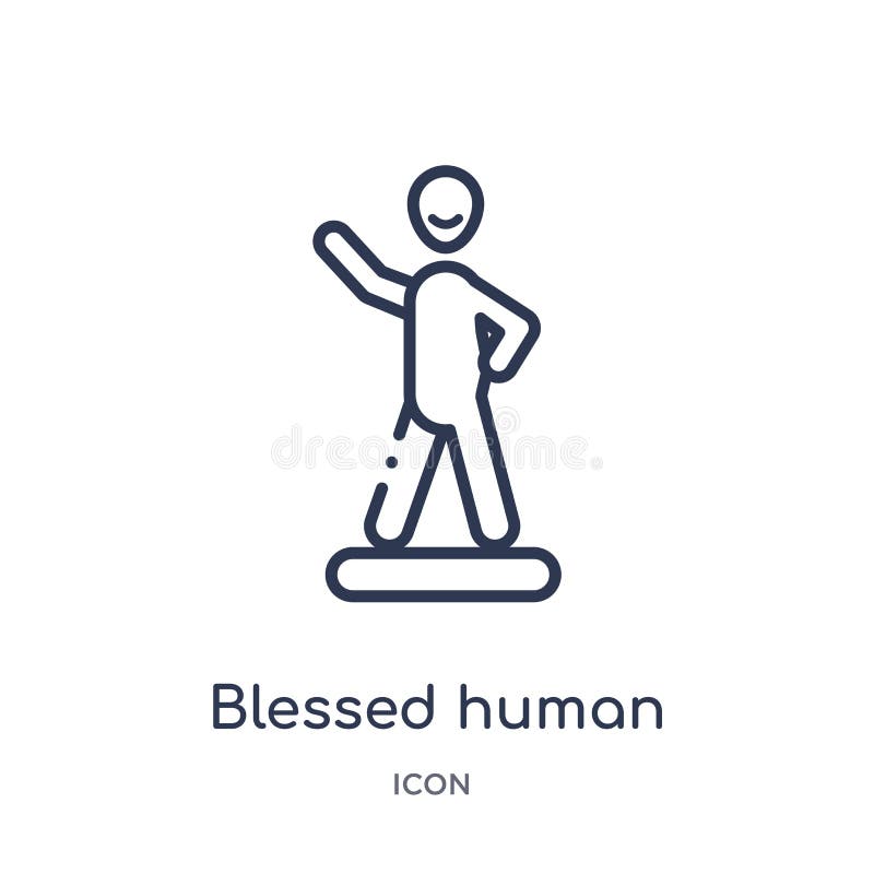 Linear blessed human icon from Feelings outline collection. Thin line blessed human vector isolated on white background. blessed human trendy illustration. Linear blessed human icon from Feelings outline collection. Thin line blessed human vector isolated on white background. blessed human trendy illustration