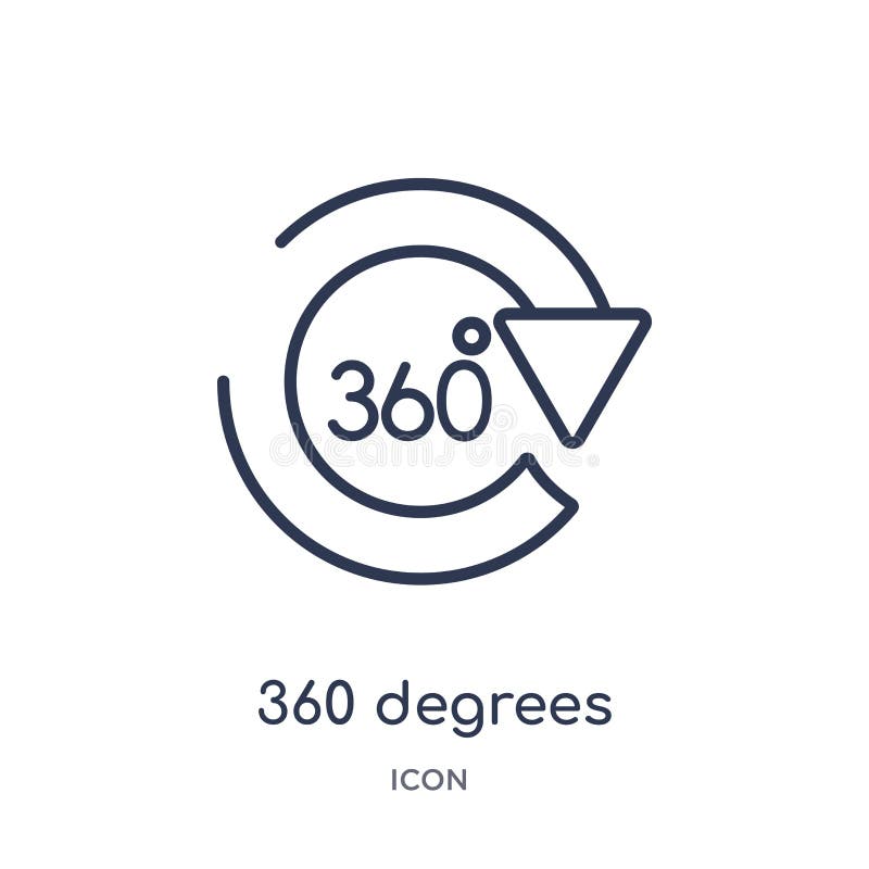 Lineare 360 Grad Ikone von der Entwurfssammlung der künstlichen Intelligenz Dünne Linie 360 Grad Vektor lokalisiert auf weißem Hi vektor abbildung Lineare 360 Grad Ikone von der Entwurfssammlung der künstlichen Intelligenz Dünne Linie 360 Grad Vektor lokalisiert auf weißem Hi vektor abbildung