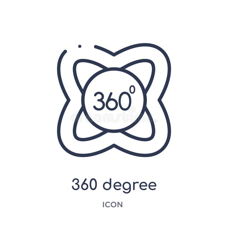 Lineare 360-Grad-Ikone von der Entwurfssammlung der künstlichen Intelligenz Dünne Linie 360-Grad-Vektor lokalisiert auf weißem Hi vektor abbildung Lineare 360-Grad-Ikone von der Entwurfssammlung der künstlichen Intelligenz Dünne Linie 360-Grad-Vektor lokalisiert auf weißem Hi vektor abbildung