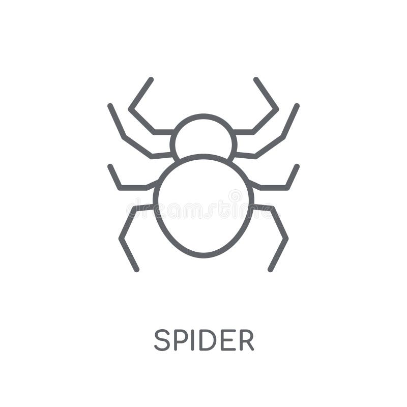 Lineare Ikone der Spinne Modernes Entwurf Spinnen-Logokonzept auf Weiß vektor abbildung Lineare Ikone der Spinne Modernes Entwurf Spinnen-Logokonzept auf Weiß vektor abbildung