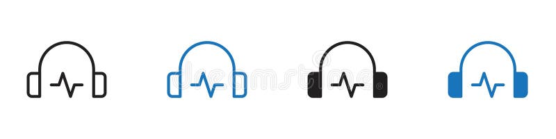 Linearer Grafiksatz für das Kopfhörersound lizenzfreie abbildung