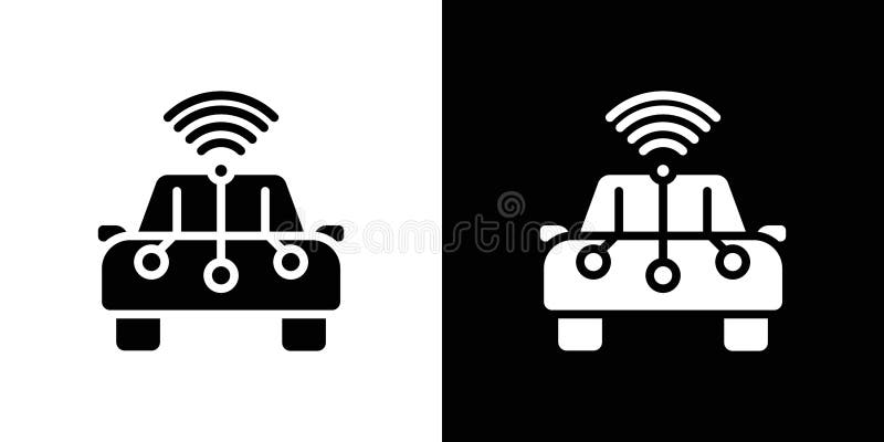Lineares Symbol für intelligentes Fahrzeug isoliert stock abbildung