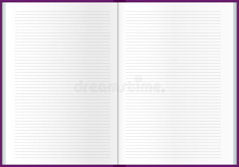 Lined notebook sheets of paper. Notepad background. royalty free illustration