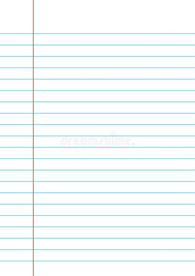 Lined Paper from a Notebook on White Background. Stock Vector -  Illustration of notebook, page: 83640644