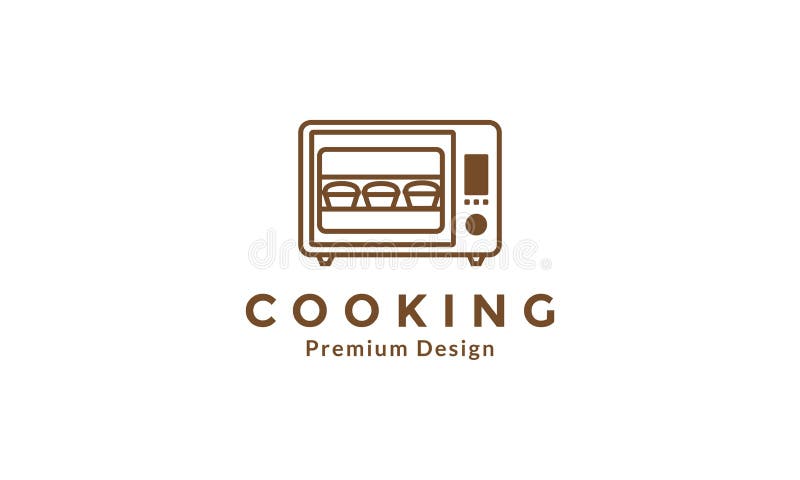 Microwave lines with bread logo design vector icon symbol illustration. Microwave lines with bread logo design vector icon symbol illustration