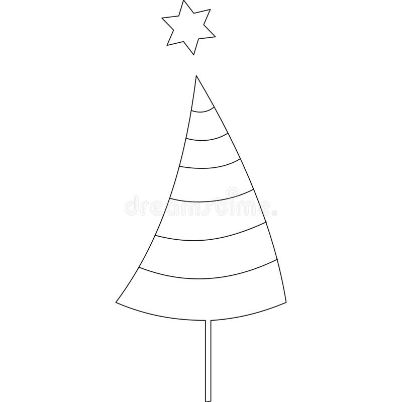 Linee nere dell'albero di natale con fondo trasparente. Albero di natale con linee nere e sfondo trasparente.