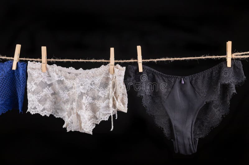 Panties And Bra Drying Stock Photo, Picture and Royalty Free Image. Image  9670268.