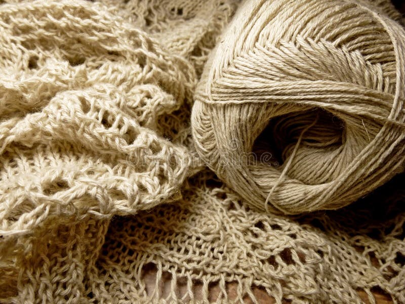 Linen Yarn in a Skein. Closeup. Knitting Stock Image Image of craft