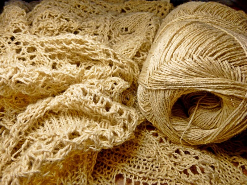Linen Yarn in a Skein. Closeup. Knitting Stock Image Image of